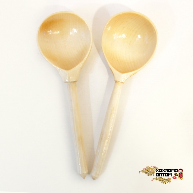 Wooden varnished tablespoon without painting