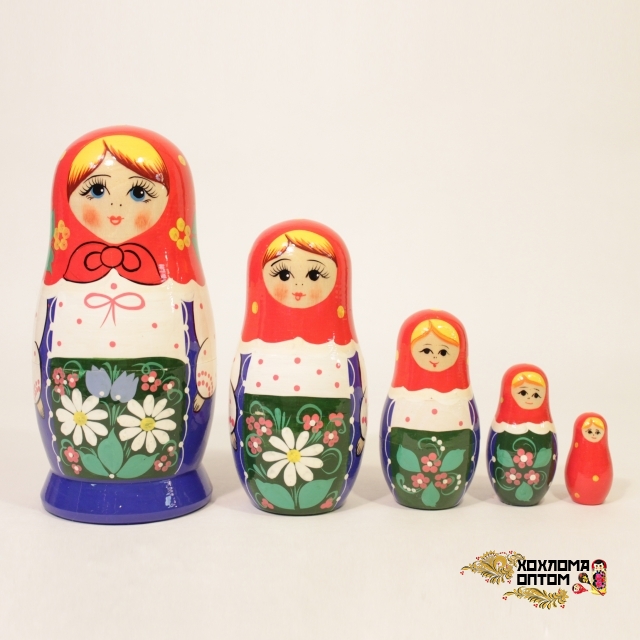 Matryoshka "Blue dress" (5 dolls)