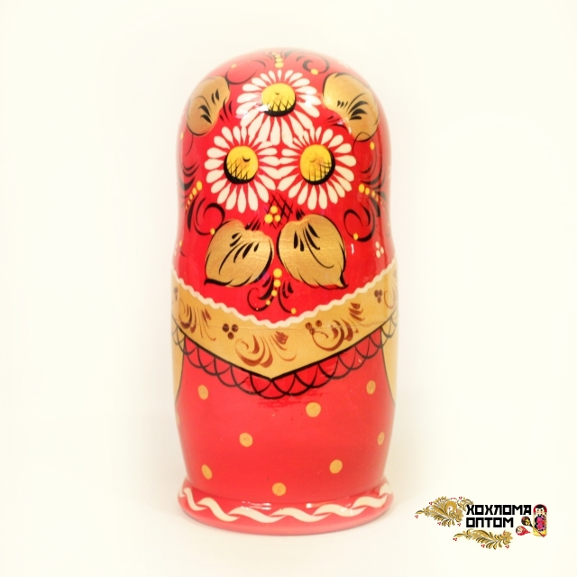 Matryoshka "Сamomile Red " (5 dolls)