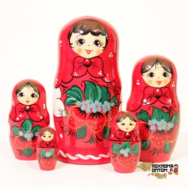 Matryoshka "Vyatka Strawberry" (5 dolls)