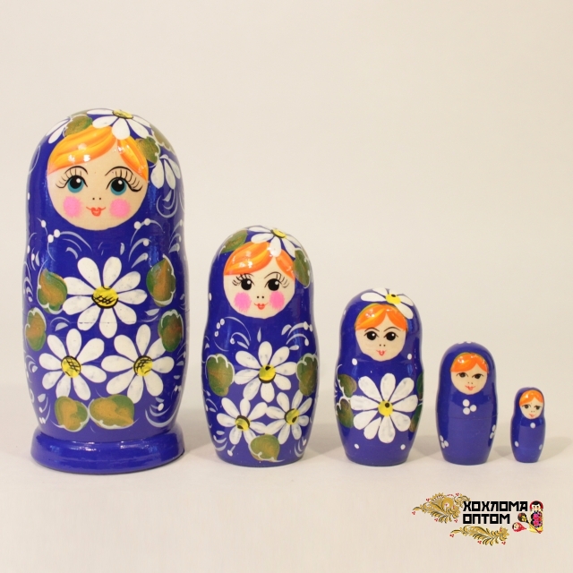 Matryoshka "Camomile Blue" (5 dolls)