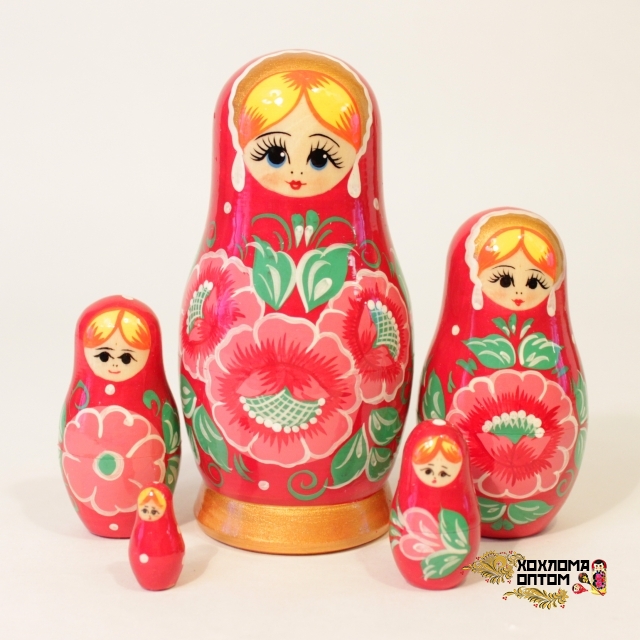 Matryoshka "Vyatka Red Little" (5 dolls)