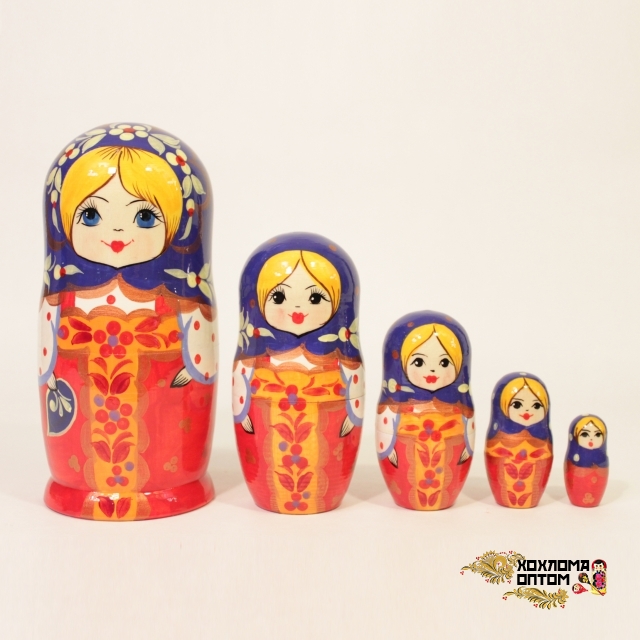 Matryoshka "Red dress" (5 dolls)