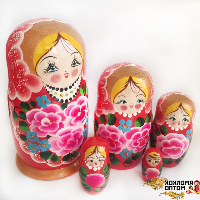 Matryoshka "Roses" (5 dolls)
