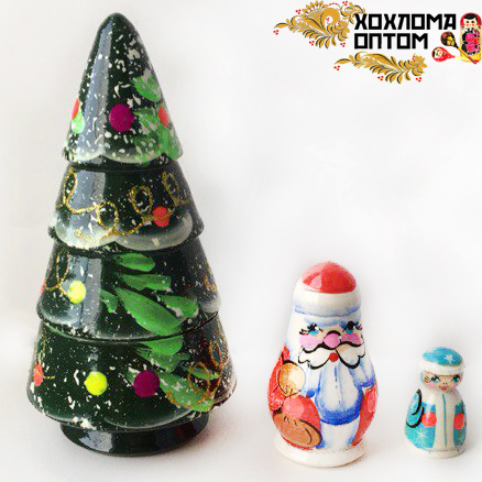 Matryoshka "New Year tree" (3 dolls)