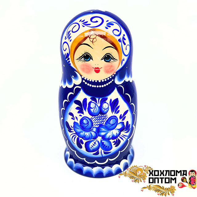 Matryoshka "gzhel'skaya" (5 dolls big)