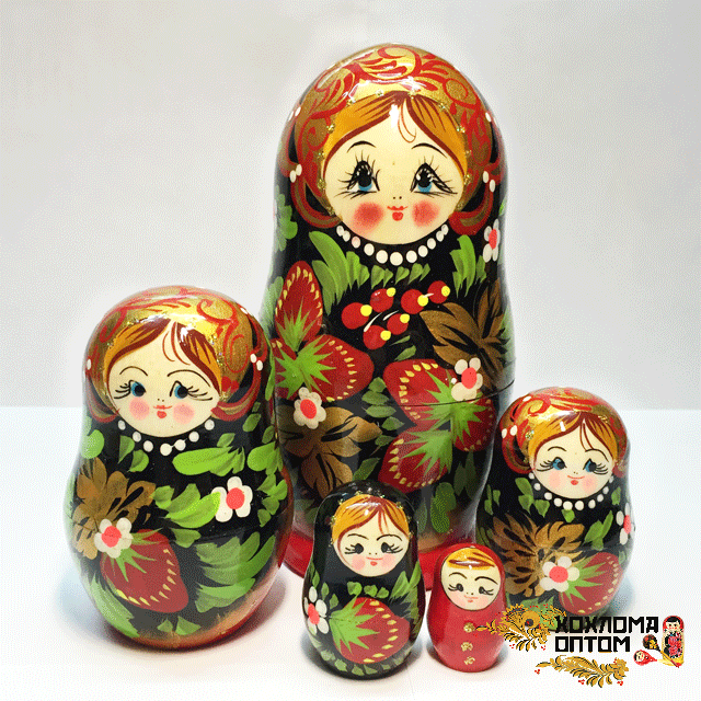 Matryoshka "Khokhloma Small" (5 dolls)