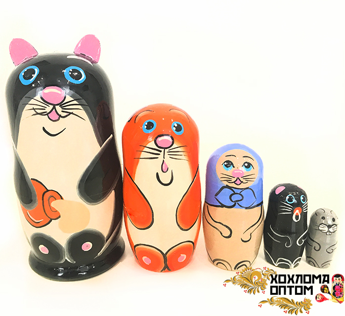 Matryoshka "Cat" (5 dolls)