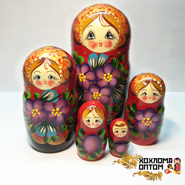 Matryoshka "New Violet" (5 dolls)