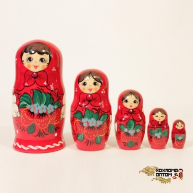 Matryoshka "Vyatka Strawberry" (5 dolls)