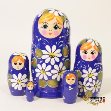 Matryoshka "Camomile Blue" (5 dolls)