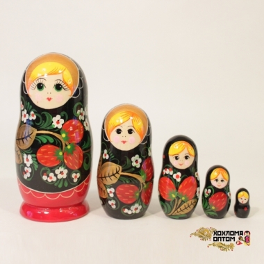 Matryoshka "Khokhloma Vyatka" (5 dolls)