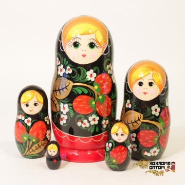 Matryoshka "Khokhloma Vyatka" (5 dolls)