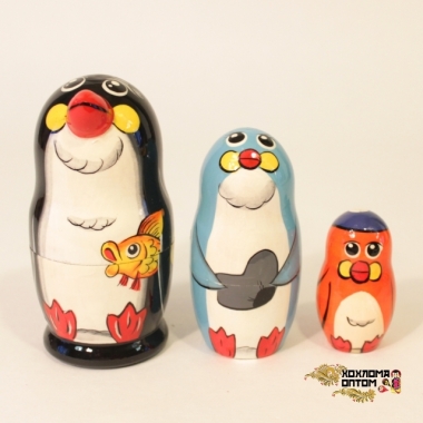 Матрешка "Пингвин" 3 кукольная