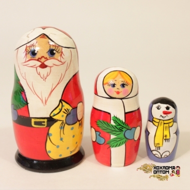 Matryoshka "Father Frost", "Snow Maiden" (5 dolls)
