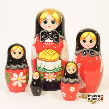 Matryoshka "Round loaf" (5 dolls)