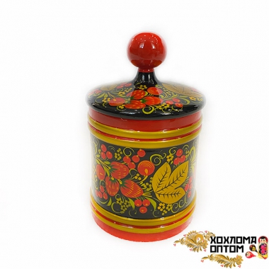 Khokhloma vase straight with a cover