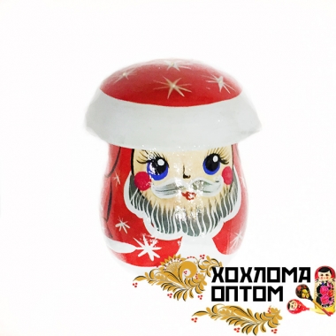 Солонка с росписью "Гриб Дед Мороз" новогодняя