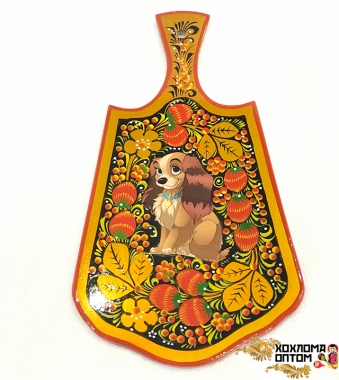 Cutting board "Khokhloma" (with a figured side) DOGS