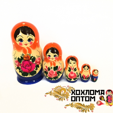 Matryoshka "Semenov gouache" (5 dolls)