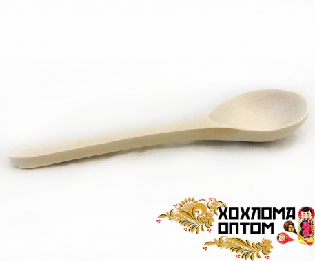 Wooden salad spoon without painting (whole spoon)