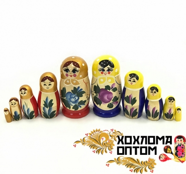 Matryoshka "Semenov gouache" (5 dolls small)