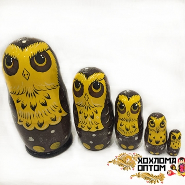 Matryoshka "Owl" (5 dolls)