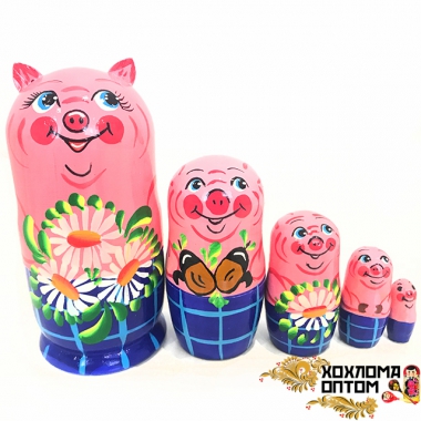 Matryoshka "Piggie" (5 dolls)
