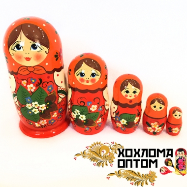 Matryoshka "Nut branch" (5 dolls)